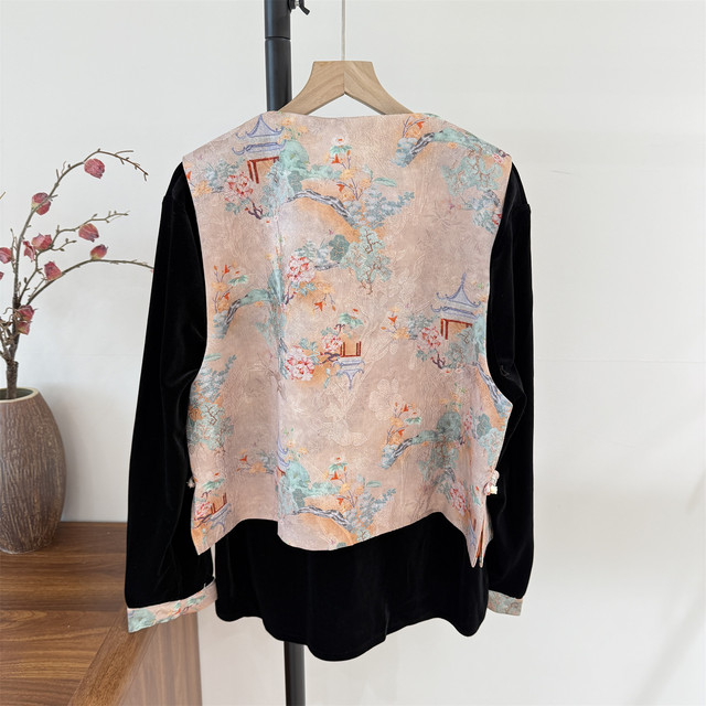 Mom's autumn clothes new Chinese style Tang suit vest jacket 2025 middle-aged and elderly women's spring and autumn long-sleeved tops Chinese style two-piece set