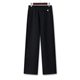 Middle-aged and elderly women's autumn and winter wool straight pants new style mother's spring and autumn clothes plus velvet thickened fashionable warm wide-leg pants
