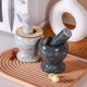 Natural jade garlic pounder stone mortar garlic clay artifact traditional old-fashioned home manual grinding raw stone garlic mortar