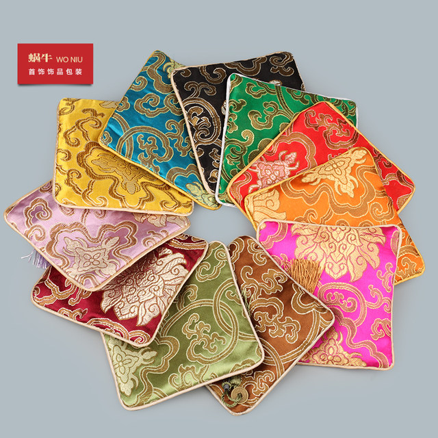 9LLB Zipper Bag Ancient Style Packaging Bag Ring Jewelry Bag Tile Bag Fleece Jewelry Bag Customized Logo