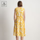 Marc O'Polo/MOP2025 summer new design print waist-hugging V-neck long skirt sleeveless dress for women