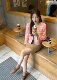 <momonaco>Milk! Hibarbie slim and elegant, not picky about people, milk powder plaid retro suit