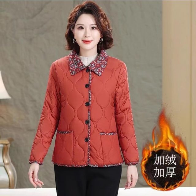 velvet cotton coat with autumn and winter short new fashionable and fashionable mother's clothing casual and versatile age-reducing warm cotton coat