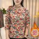 
Fashionable mother's outfit stand-up collar fungus edge velvet bottoming shirt autumn new fashion style middle-aged warm thickened T-shirt for women
