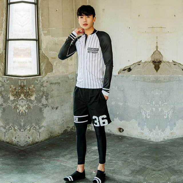 
New Korean diving suit split jellyfish suit snorkeling casual surfing swimsuit long sleeve sun protection quick drying trousers couple