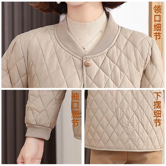 Middle-aged and elderly mothers wear down cotton jackets for women in autumn and winter new styles for wearing thin and warm cotton jackets for wearing small cotton jackets for wearing
