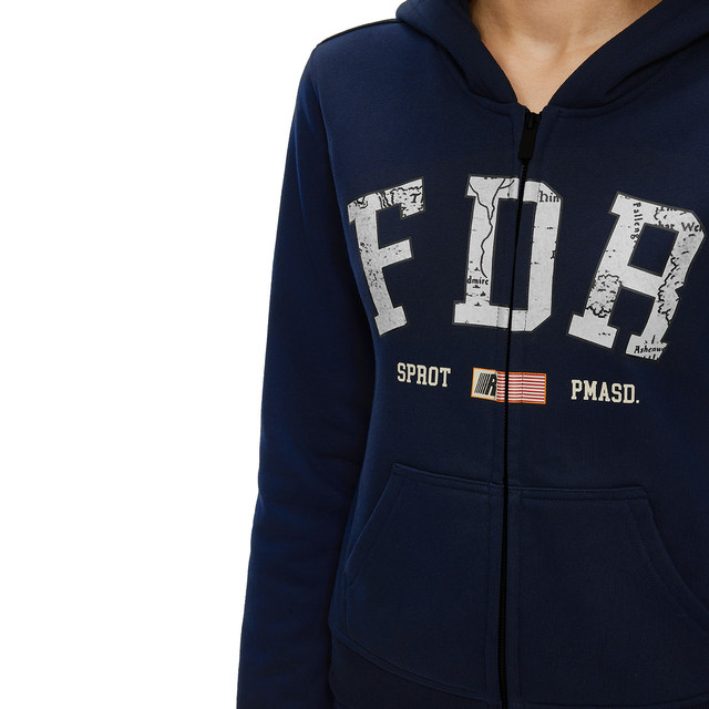 FDR official store American retro logo printed zipper sweatshirt for women in spring and autumn slim top cardigan jacket