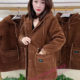 Middle-aged and elderly mothers' chenille cotton coats for women 2025 new autumn and winter loose mid-length corduroy coats