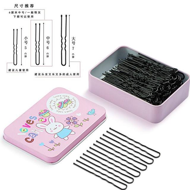 Black U-shaped clip hair pin hair accessories photo studio hairpin large bold fixing tool U-shaped clip hairpin box