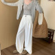 Simple commuting spring suit pants 2025 new Korean style drooping casual wide-leg pants high-waisted slim trousers