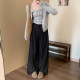 Simple commuting spring suit pants 2025 new Korean style drooping casual wide-leg pants high-waisted slim trousers