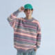 MENTMATE 24AW autumn and winter retro cream color stripes round neck sweater men and women casual sweater tops