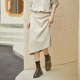XG Xue Ge Commuting Simple Irregular Skirt Fashion Autumn New Slit Design High Waist Mid-Long Skirt Women's Clothing
