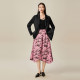 XG Xue Ge Commuting Simple Irregular Skirt Fashion Spring New Full Print Letter Print Floral Mid-Long Skirt
