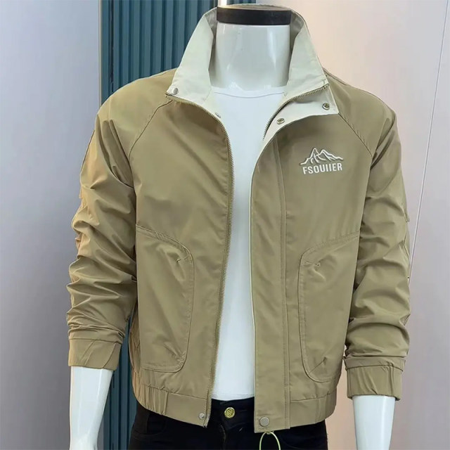 Spring and Autumn New Men's Jacket Korean Slim Jacket Thin Stand Collar Fashionable Casual Handsome Fashionable Brand Top