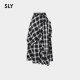 SLY Spring retro street vibe splicing irregular skirt for women 030HAA31-2401
