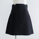 Xiaojingjia 2024 autumn and winter casual and fashionable solid color short skirt European and American street high waist A-line skirt small black skirt women