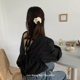 Milk coconut gray! Pearl satin large intestine circle French headband high-end hair loop female Korean hair rope hair accessories ins