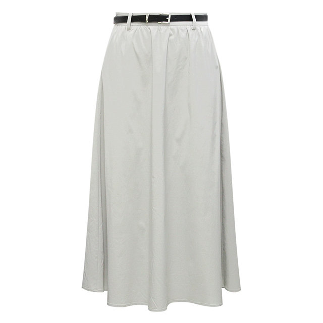 Duoyi 2024 autumn new casual commuter simple and fashionable belt elastic waist pocket high waist A-line skirt