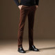 Autumn and winter corduroy men's pants winter men's casual pants plus velvet thickened strip velvet pants slim-fitting small feet long pants men