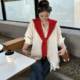 Qiqi slightly fat large size women's lace splicing solid color anti-wrinkle shirt for women T12612QL
