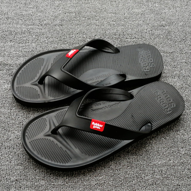 RUBBERSOUL latex soft-soled flip-flops imported from Thailand for men's casual outer wear non-slip waterproof summer beach shoes