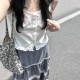 Brandy Girl white chic sweet and spicy cotton bow shirt with bm camisole top