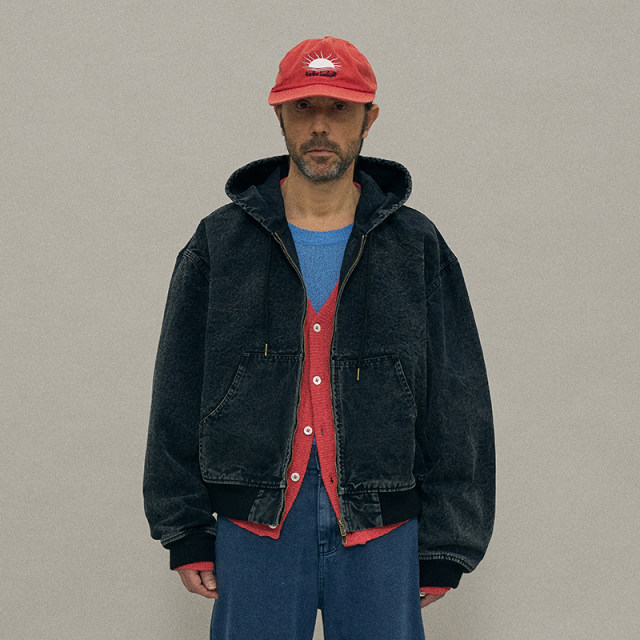 Retro gradient wash hooded jacket Korean authentic PARTIMENTO loose ...