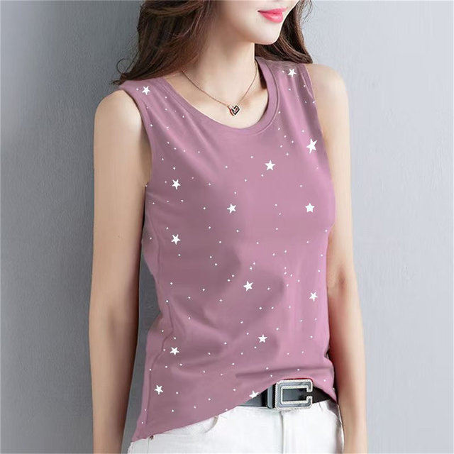 Sleeveless camisole women's summer outer wear 2025 new all-cotton loose slimming large size ethnic style white top