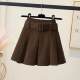 Corduroy pleated skirt autumn and winter 2025 new high-waisted slim niche A-line short skirt for women with leather belt skirt
