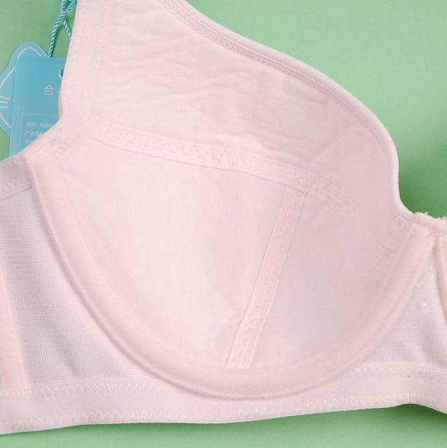 Slight steel ring girl bra thin cotton cup shape student underwear junior high school and high school bra large size C cup underwear