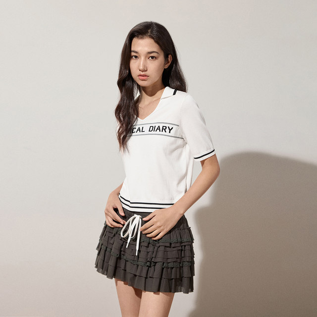 OCHIRLY Oxygen Shirt Short-sleeved Knitted Sweater Women's Top 2025 ...