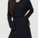 OCHIRLY wool V-neck wool knitted dress, long skirt, soft and waxy, warm and slimming, new autumn and winter product