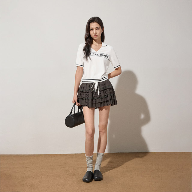 OCHIRLY Oxygen Shirt Short-sleeved Knitted Sweater Women's Top 2025 ...