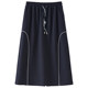 Autumn and winter direct drop/super elastic Roman fabric sports contrast curve casual skirt [super elastic curve] 4108
