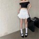 French retro white puffy cake skirt high-waisted short skirt pants for women in spring and autumn with bottoming ballet skirt