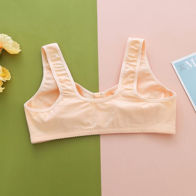 No steel wire sports comfortable front buckle pure cotton large size middle-aged and elderly thin cotton anti-convex wide shoulder strap vest bra