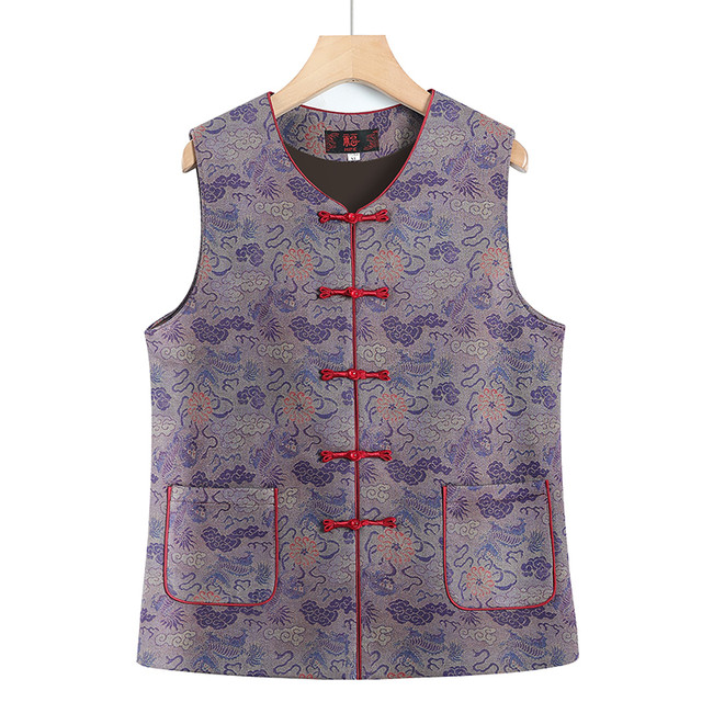 Middle-aged and elderly vest female grandma spring clothing plus fat plus size horse clip old lady coat mom old man spring and autumn vest