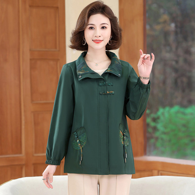 New large-size fashionable mother spring suit plus fat spring and autumn jacket middle-aged women's windbreaker middle-aged and elderly special body jacket