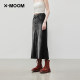 X--MOOM2024 autumn new style piece zipper decoration denim half-body waist skirt