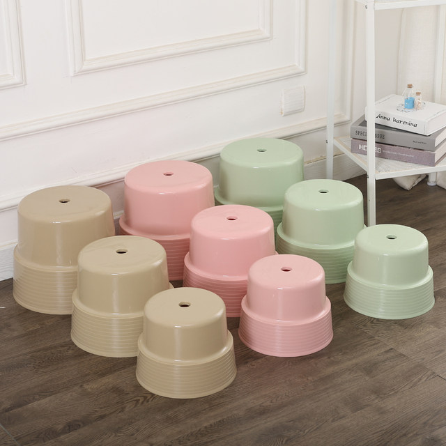 Plastic stool thickened cooked glue household low stool children's fashion small bench bathroom coffee table shoe stool round stool chair
