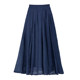 Summer new literary retro mid -long skirt thin cotton and linen skirt high waist thin waist thin umbrella skirt large size women's skirt
