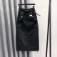 Military green high-waist denim skirt for women in spring and summer 2025 fashionable loose casual and versatile A-line work dress
