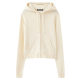 Brandy Baby spring beige hooded zipper knocking cardigan female BM loose sweater coat Shizuka same model