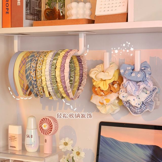 Hairband and hairband storage rack for organizing artifacts, hair ropes, jewelry hooks, multifunctional wall-mounted home dormitory display racks