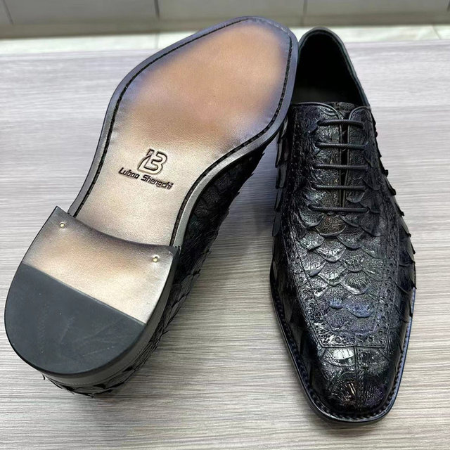 Ruthless Italian imported snakeskin slip-on business formal leather ...