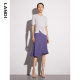 LANDI blue ground violet asymmetrical design slim fish tail skirt for women mid-length spring new product