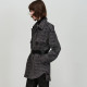 New U/TI Youti 2025 spring dark gray wide version jacket classic full-print trendy belt windbreaker for women
