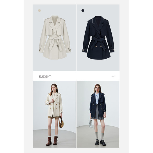 KBNE windbreaker jacket women's spring and autumn design mid-length top new small popular coat