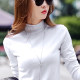 Pure cotton half-high neck bottom shirt for women in autumn and winter clothes thickened warm autumn clothes slim mid-neck trendy long-sleeved top